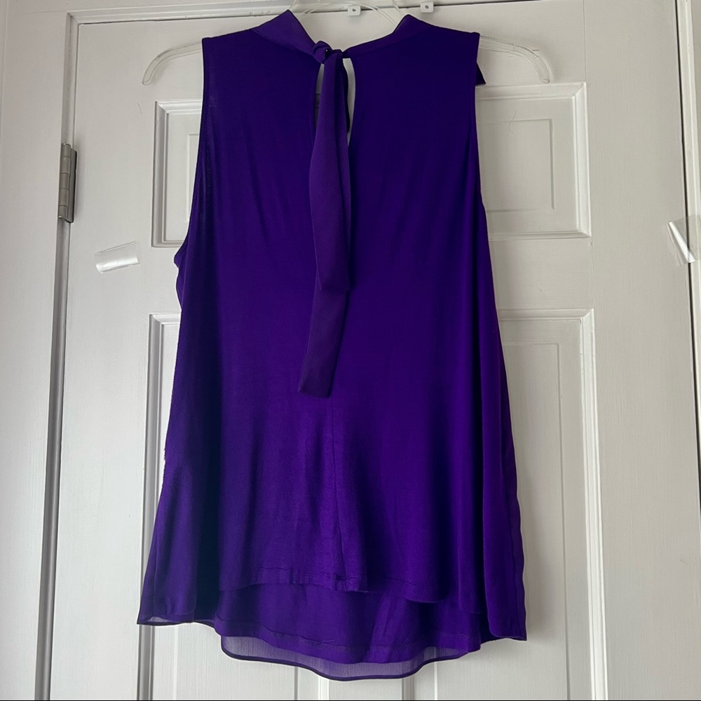 TAHARI Size L Purple Sleeveless Blouse - Picture 3 of 5